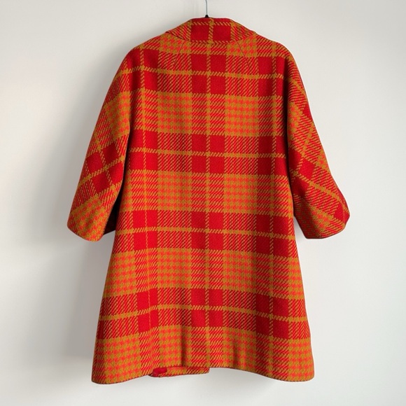 Dan Millstein Vintage 50s 60s Mod Plaid Swing Coat Womens S - Picture 8 of 14